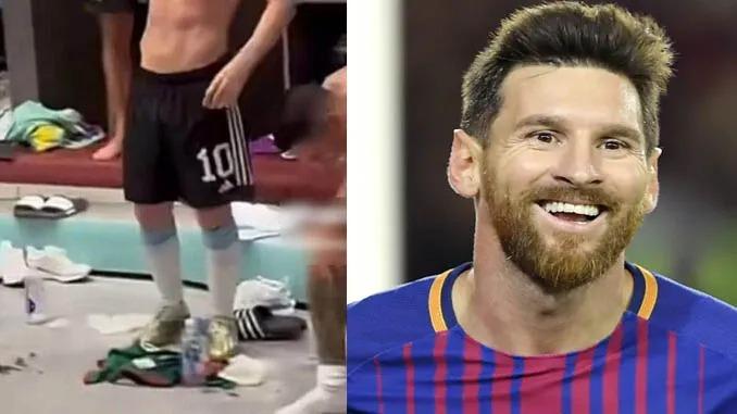 Lionel Messi se burla de los mexicanos pateando la bandera después del partido del sábado