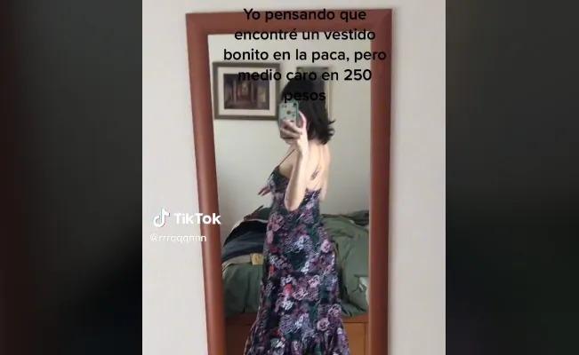 Joven afortunada halla vestido de más de 11 mil pesos en un lugar de paca