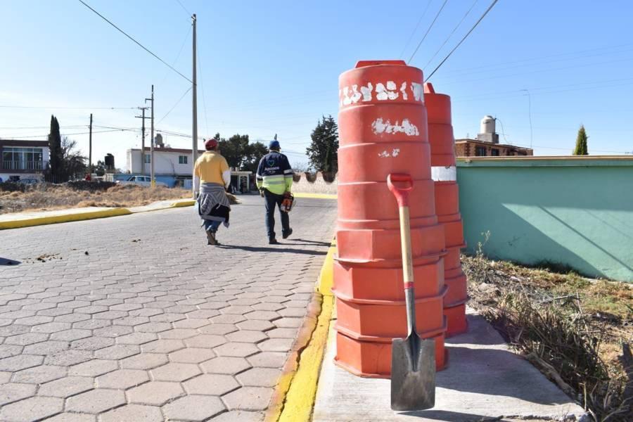 Se intensifican los trabajos de la brigada 212, alcalde de Apizaco visita Guadalupe Texcalac 