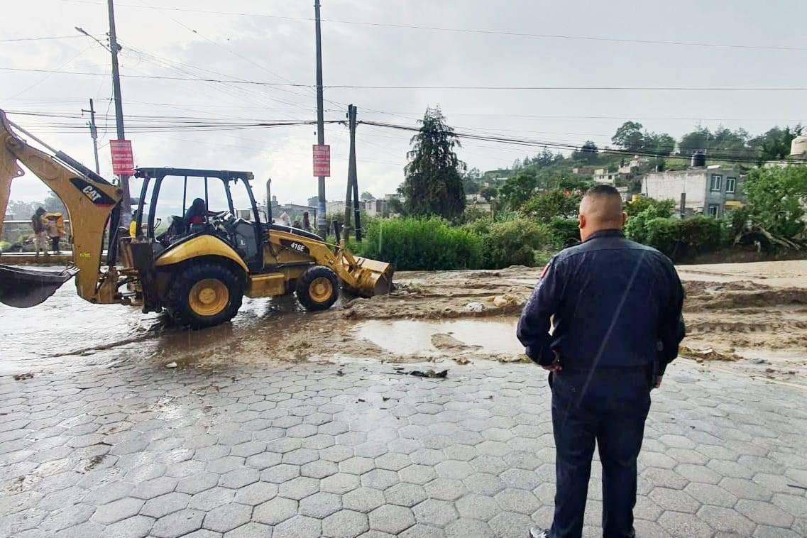 Despliega Ayuntamiento de Huamantla operativo tras intensa lluvia e